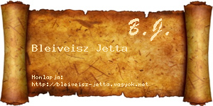 Bleiveisz Jetta névjegykártya